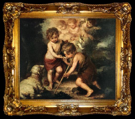 framed  MURILLO, Bartolome Esteban Children with Shell sg, ta009-2